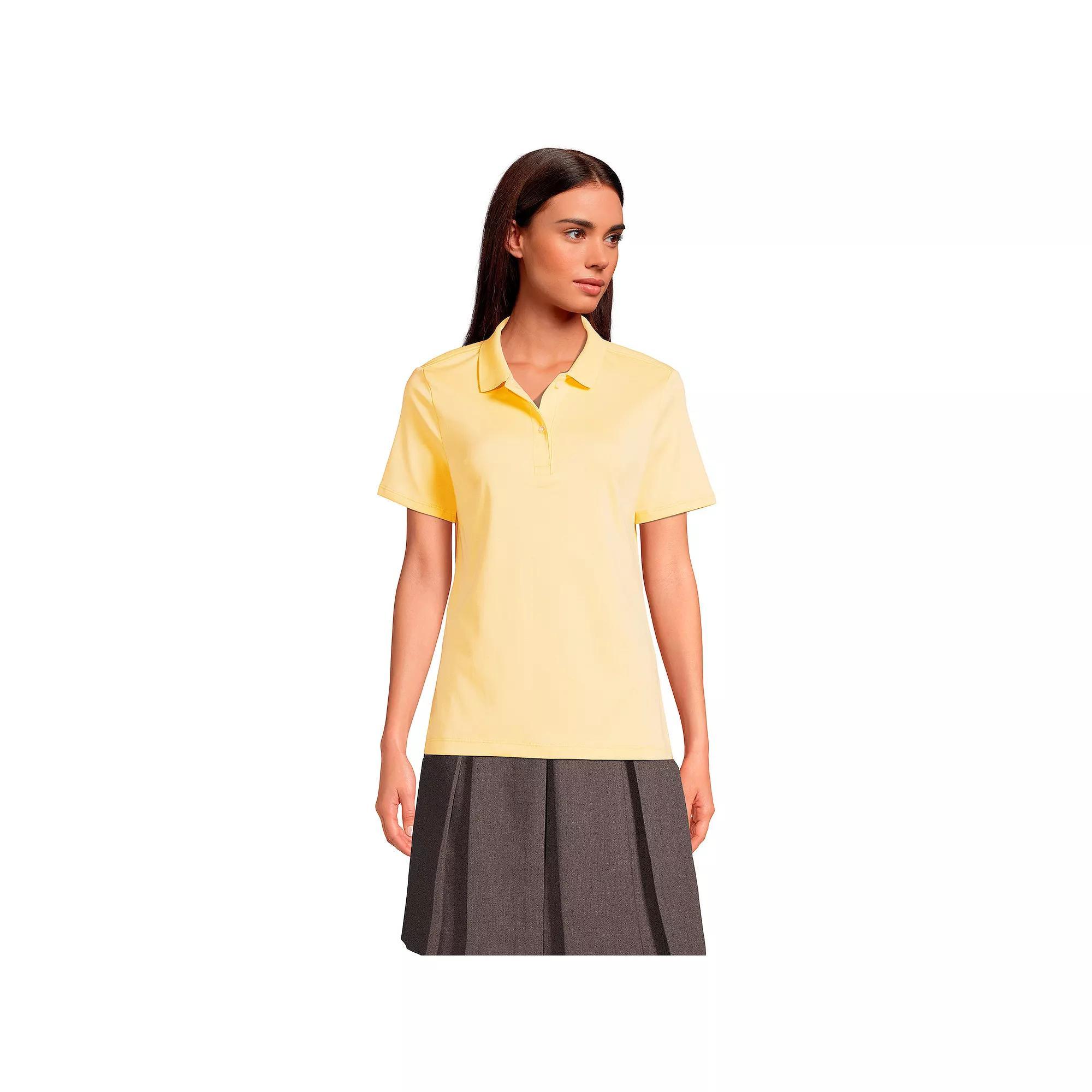 Womens Lands End School Uniform Short Sleeve Interlock Polo Shirt Product Image