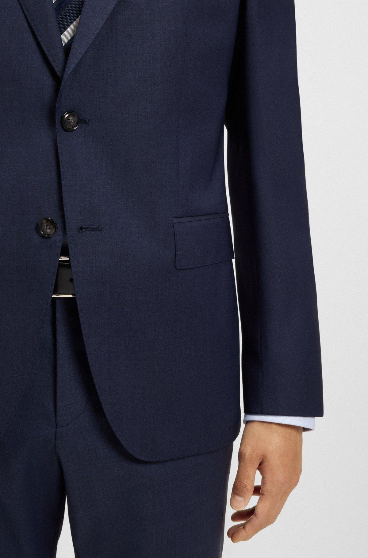 Slim-fit three-piece suit in melange wool Product Image