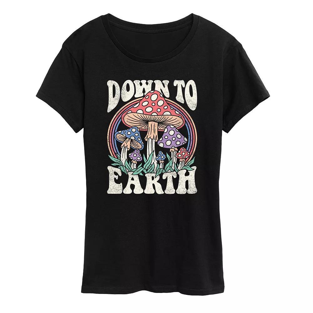 Women's Down To Earth Mushrooms Graphic Tee, Girl's, Size: Medium, Heather Grey Product Image