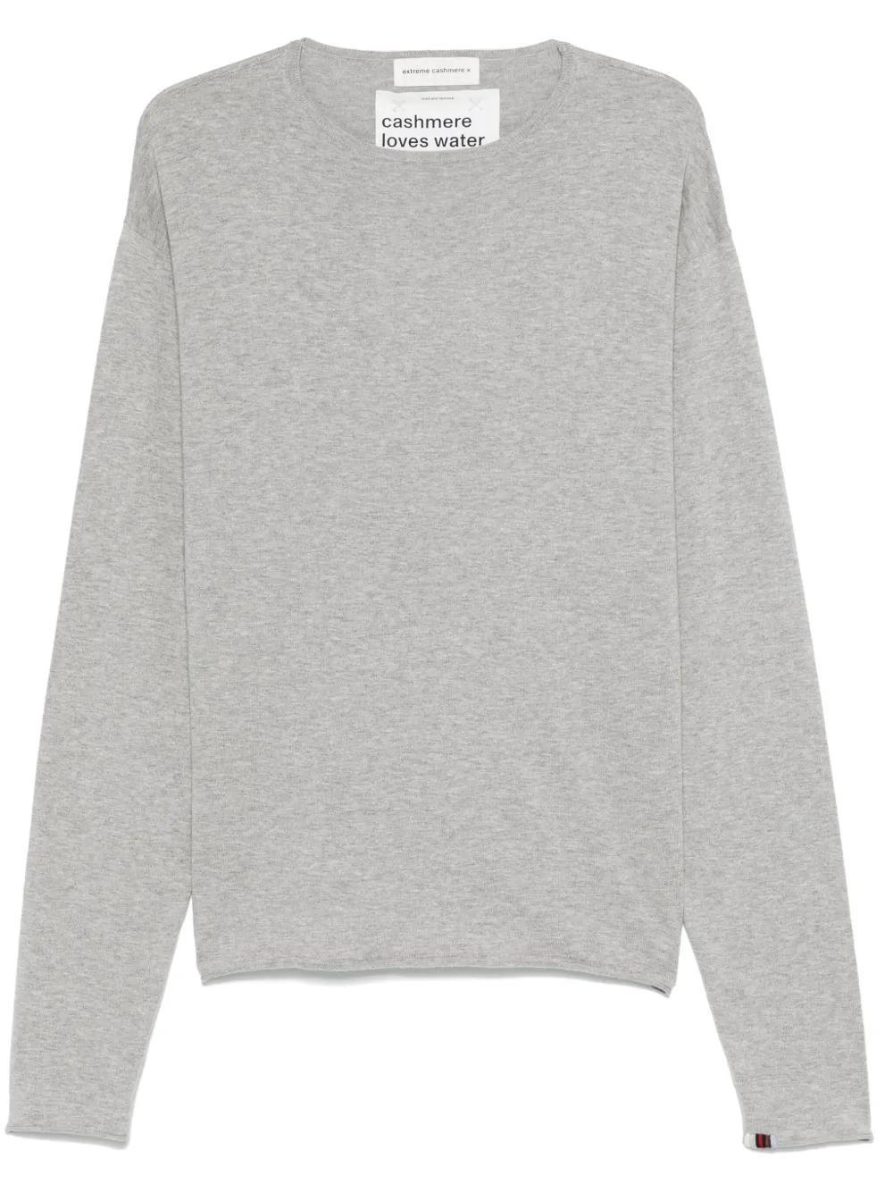 EXTREME CASHMERE Decorative-stitching Sweater In Grey Product Image