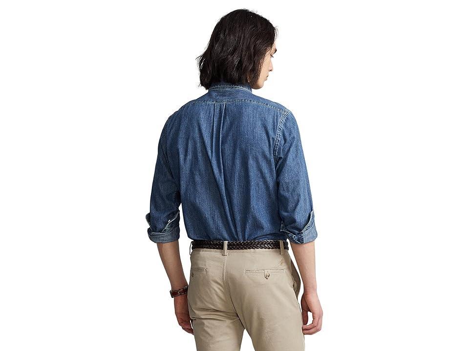 Polo Ralph Lauren Classic Fit Long Sleeve Denim Cotton Button Down Shirt Product Image