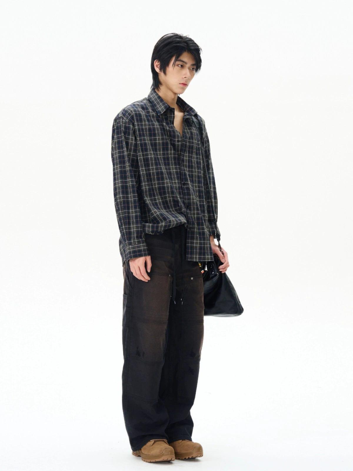 RT No. 12148 PLAID BUTTON-UP SHIRT Product Image