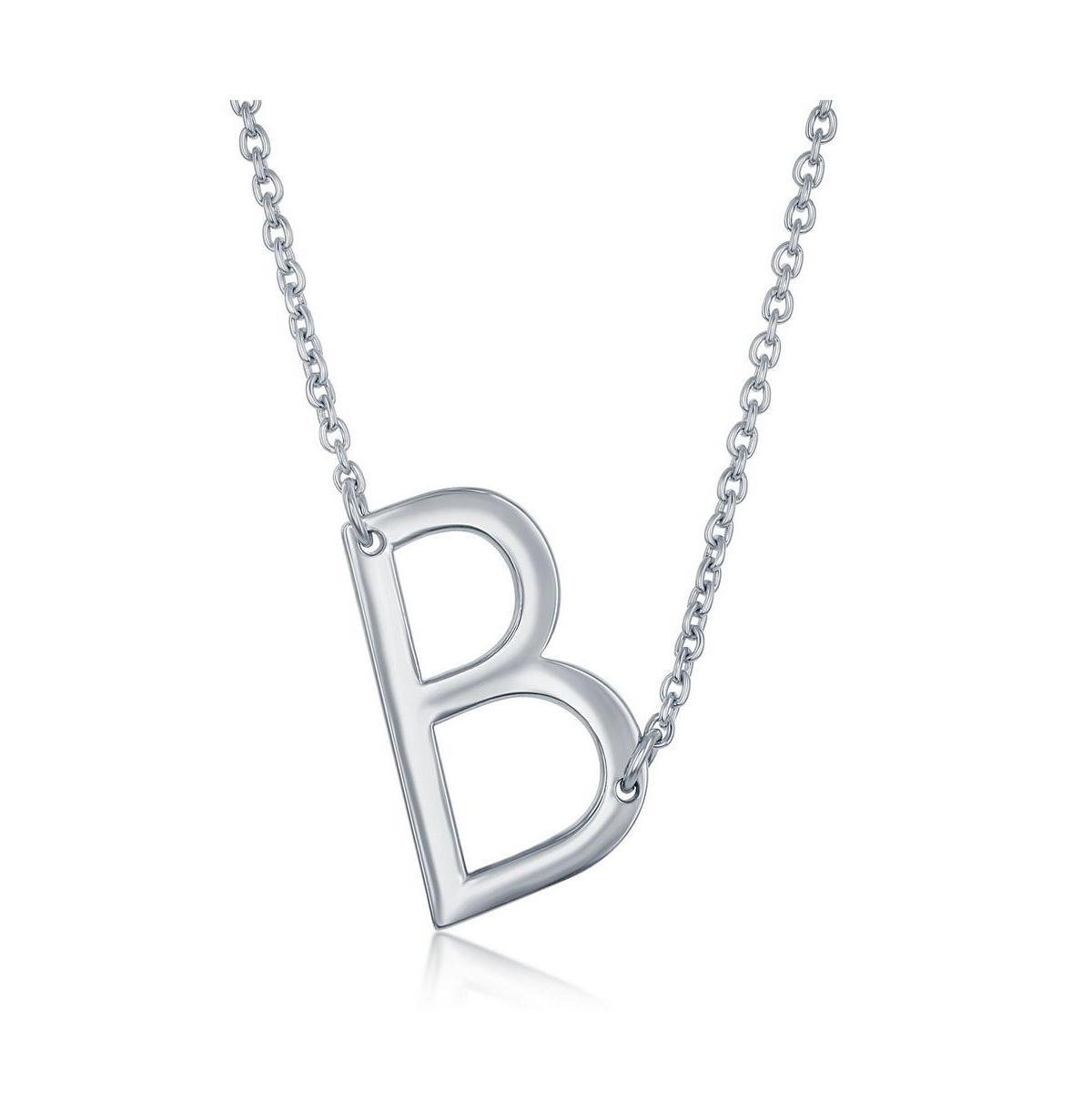 Sterling Silver Sideways Initial Necklace, Women's, Size: 16-18" ADJ, Sterling P Product Image