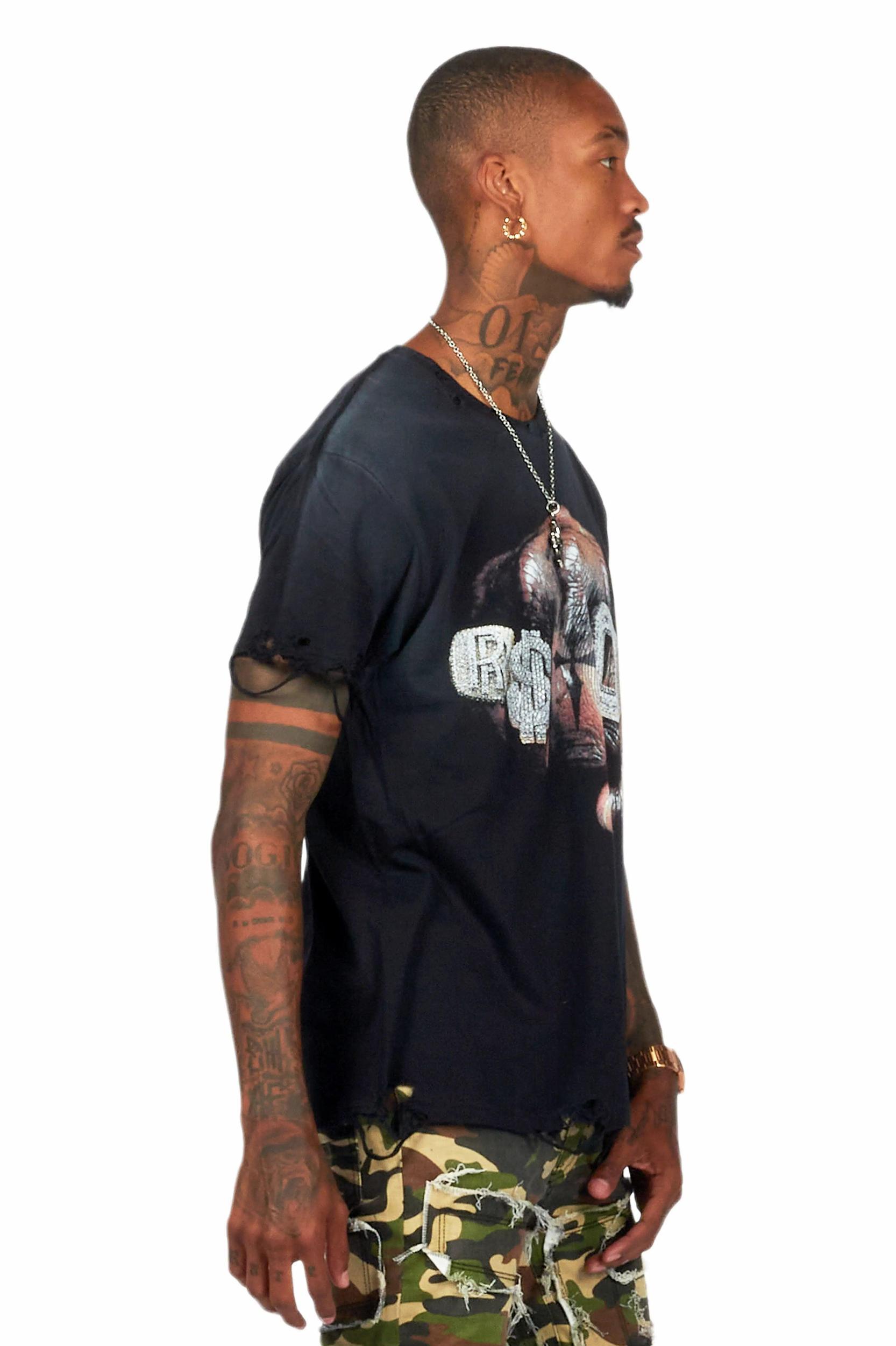 Aleeana Black Oversized T-Shirt Female Product Image
