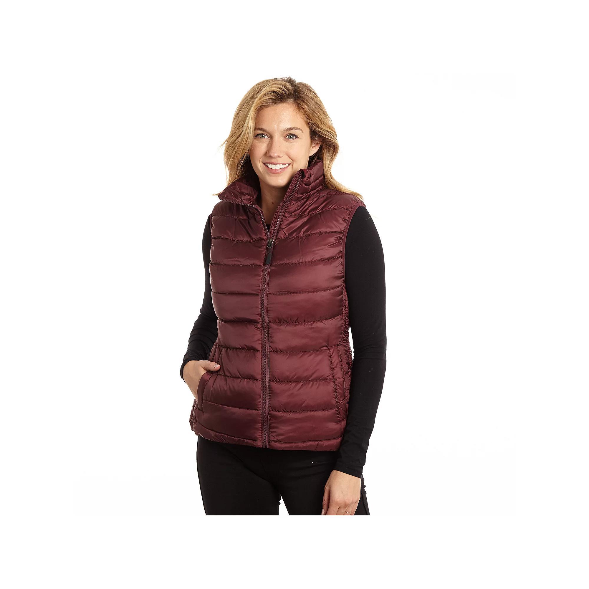 Womens Excelled Excelled Women's Plus Polyester Puffer Vest, Size: 3XL, Red Product Image