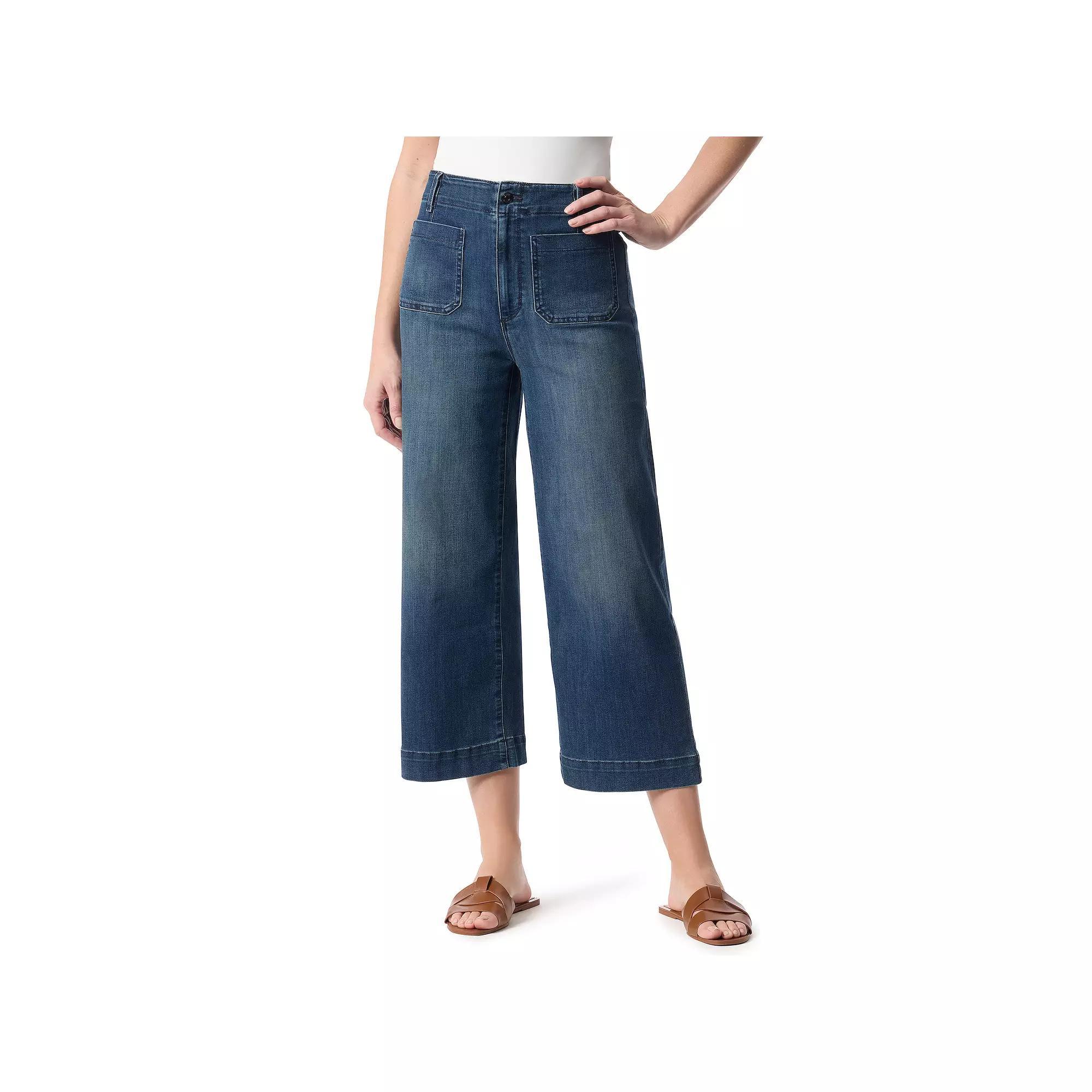 Womens Gloria Vanderbilt Shape Effect Patch Pocket Wide Leg Crop Jeans Product Image