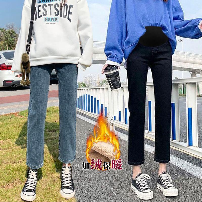 Maternity High Rise Cropped Straight Leg Jeans Product Image