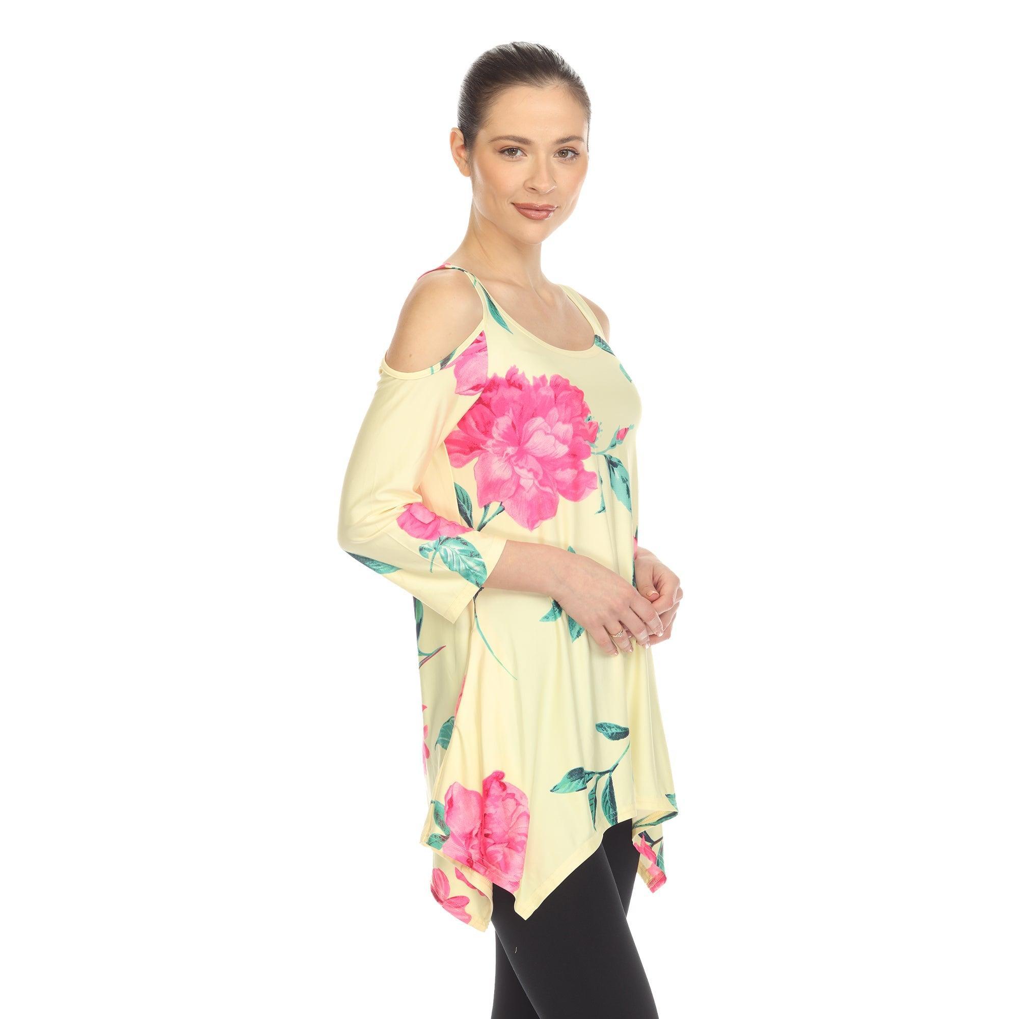 Floral Printed Cold Shoulder Tunic Product Image