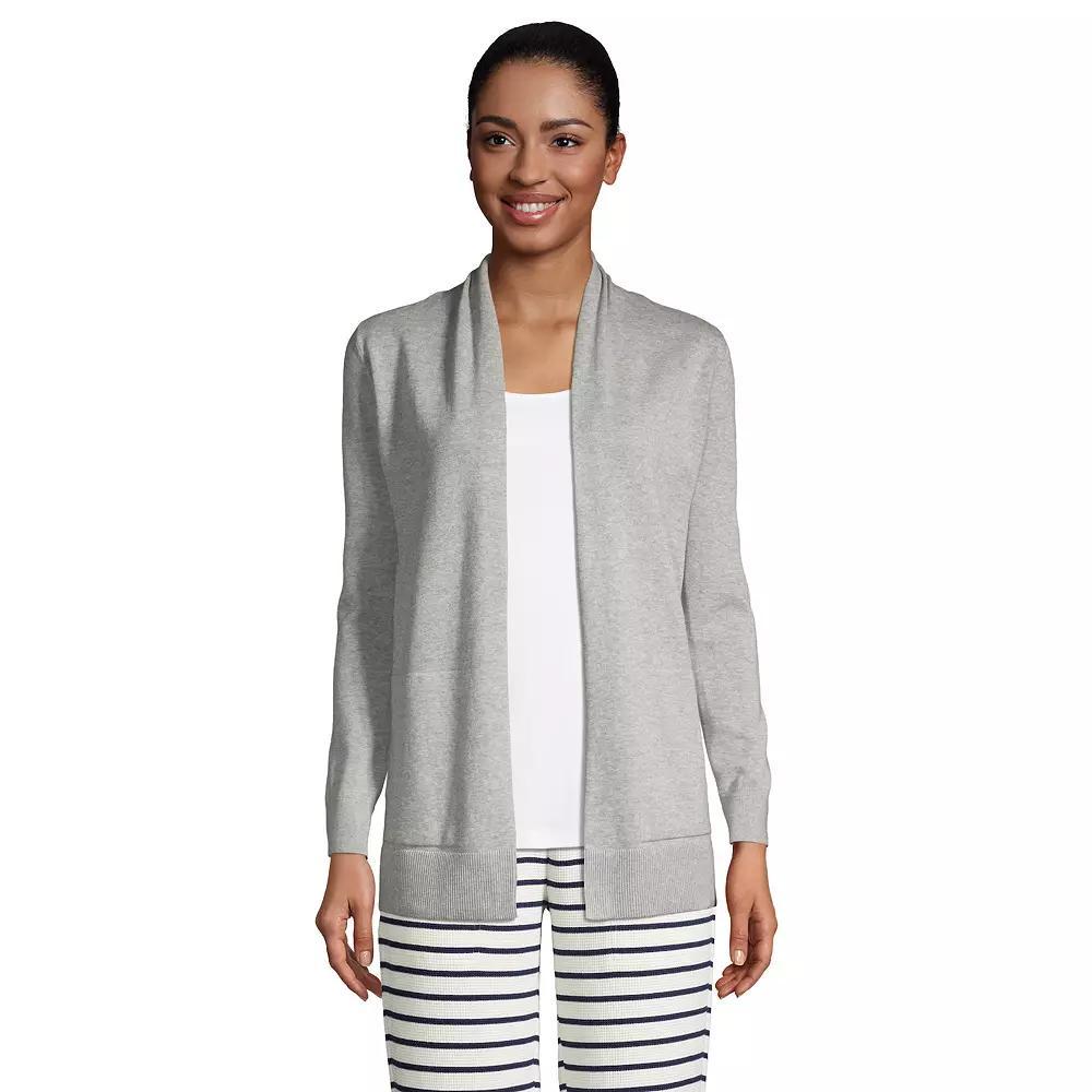 Women's Lands' End Open-Front Long Cardigan Sweater, Size: Medium, Radiant Blue Product Image