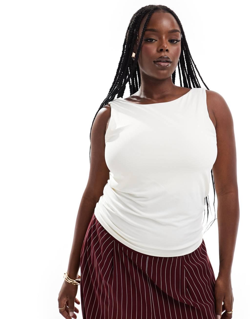ONLY Curve 2 way top in white Product Image