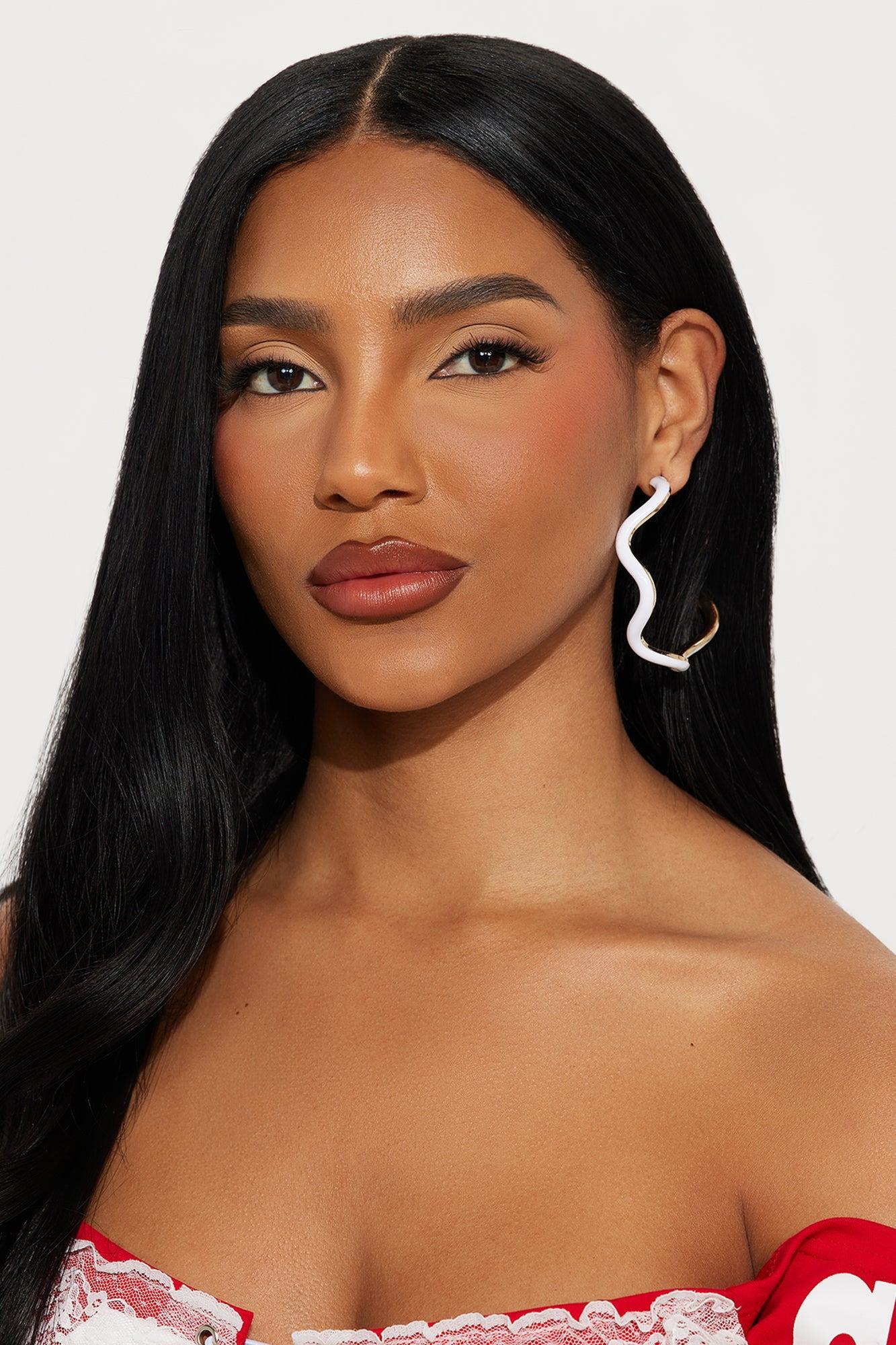 Into The Funk Hoop Earrings - White/combo Product Image