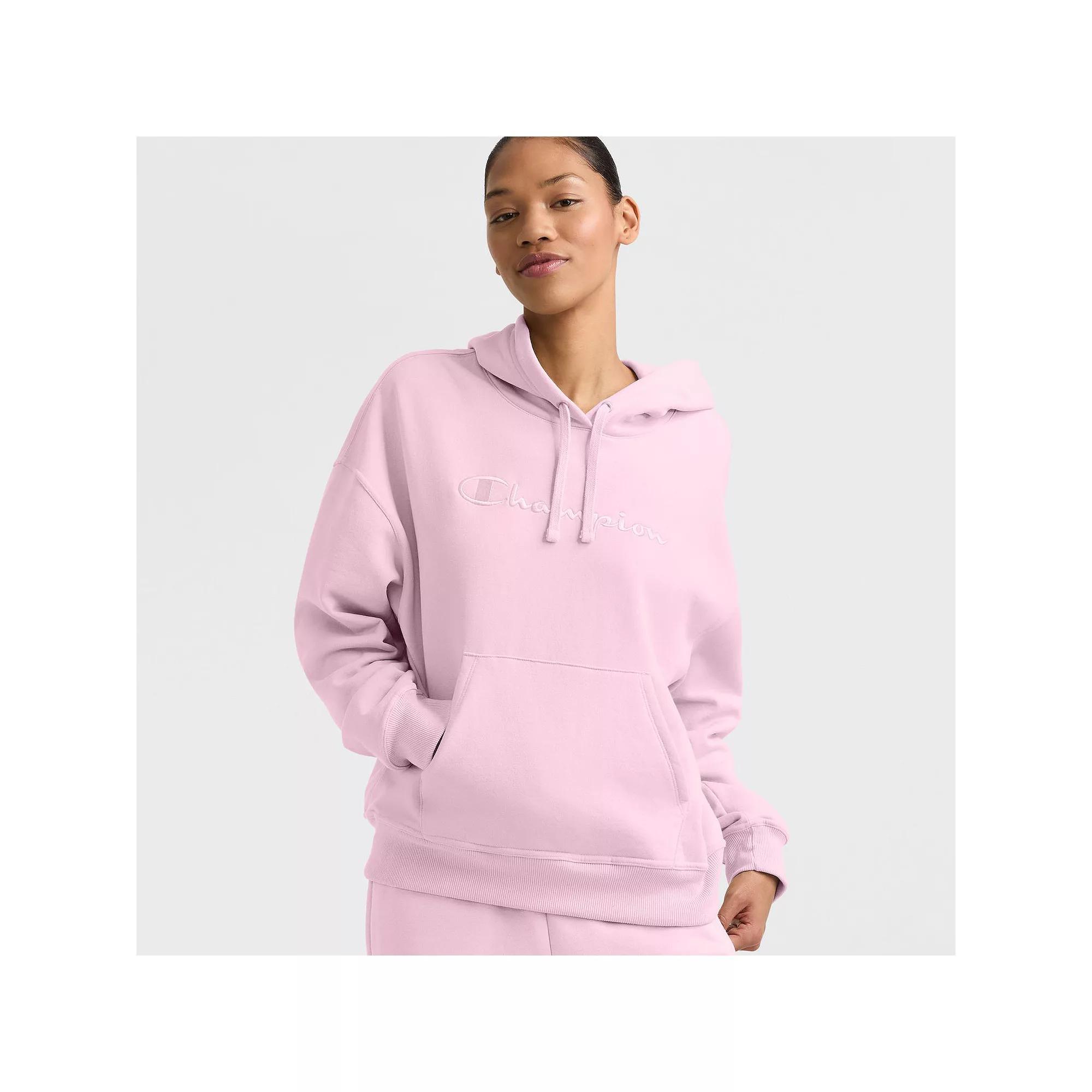Womens Champion Powerblend Embroidered Logo Hoodie Product Image