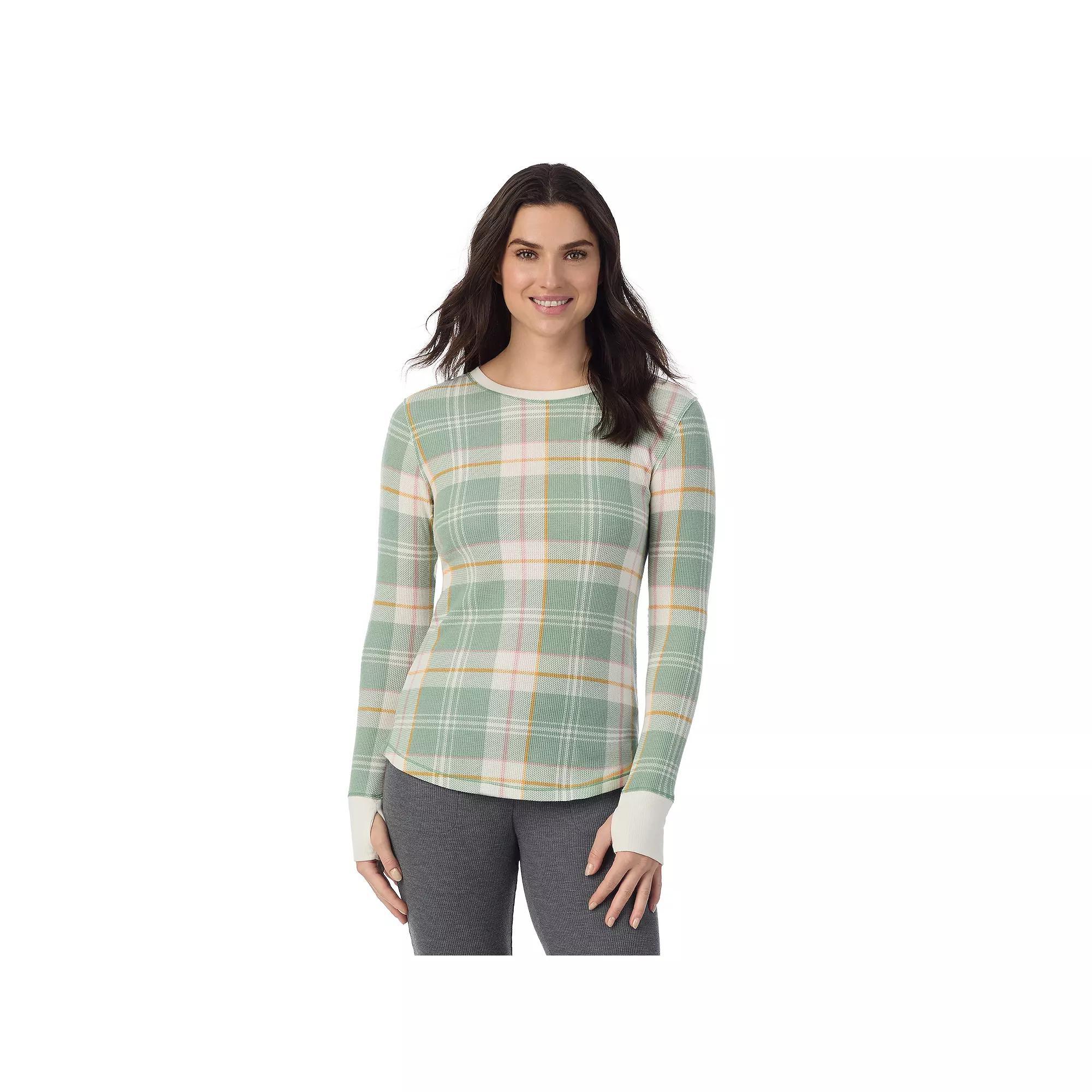 Women's Cuddl Duds® Cozy Stretch Thermal Long Sleeve Crew Top, Size: Small, Ski Chalet Product Image