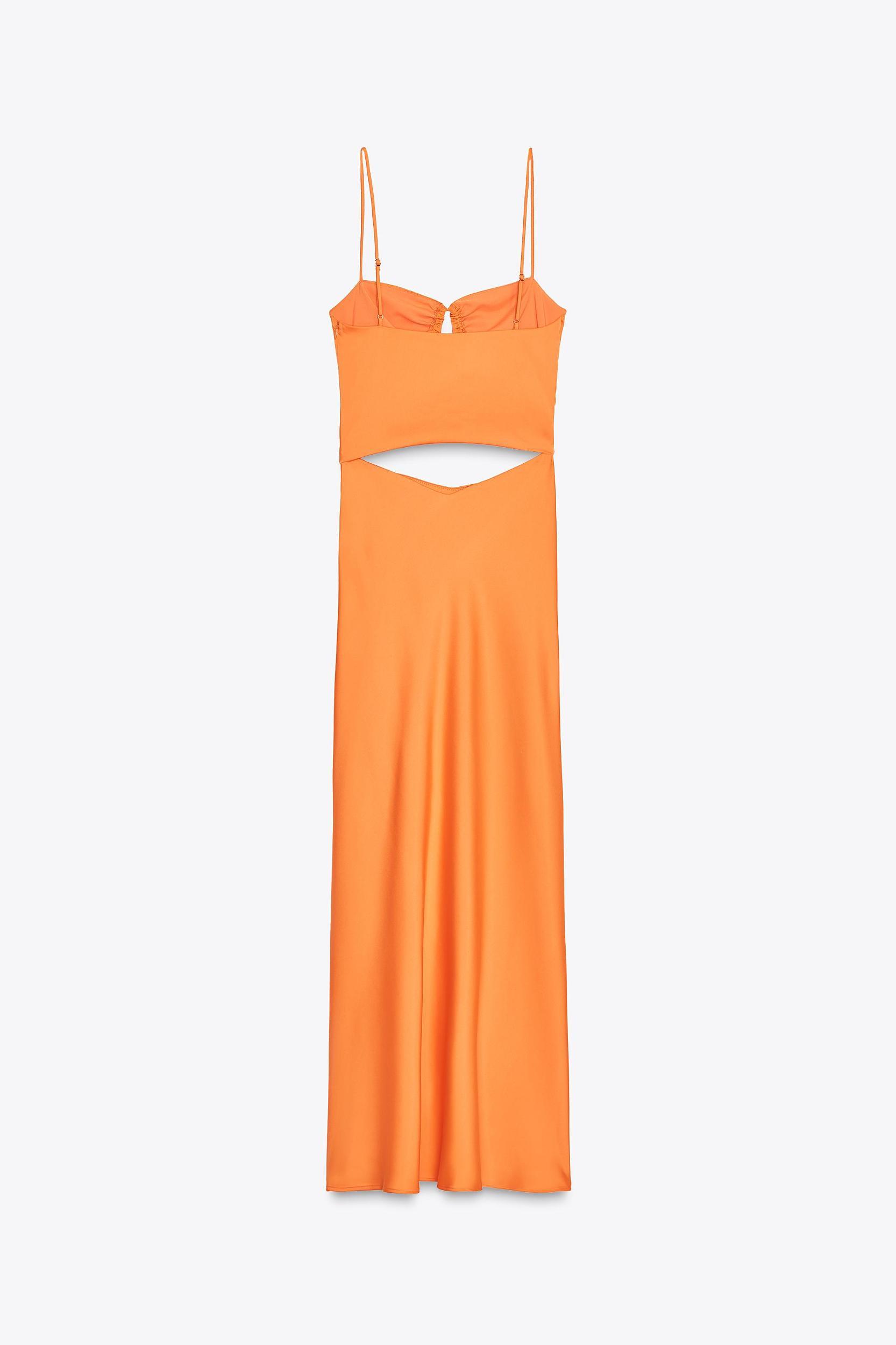 SATIN CUT OUT MIDI DRESS Product Image