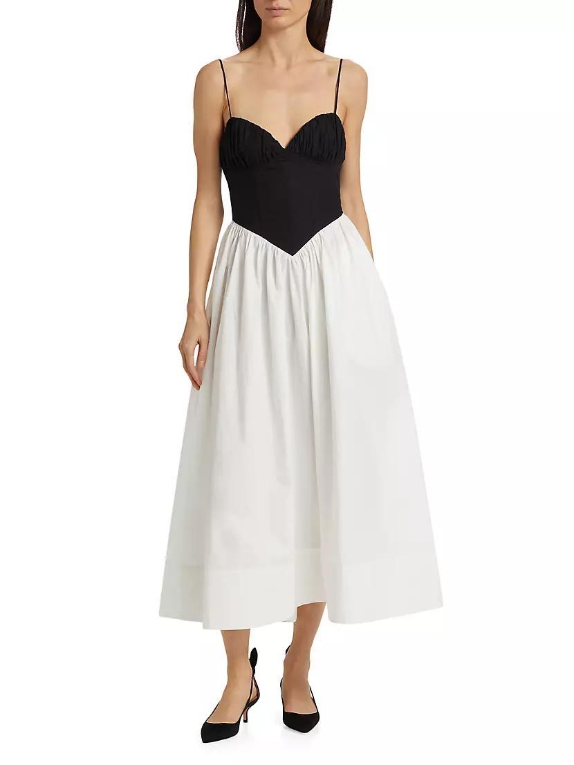 Carmine Cotton Fit & Flare Midi-Dress Product Image