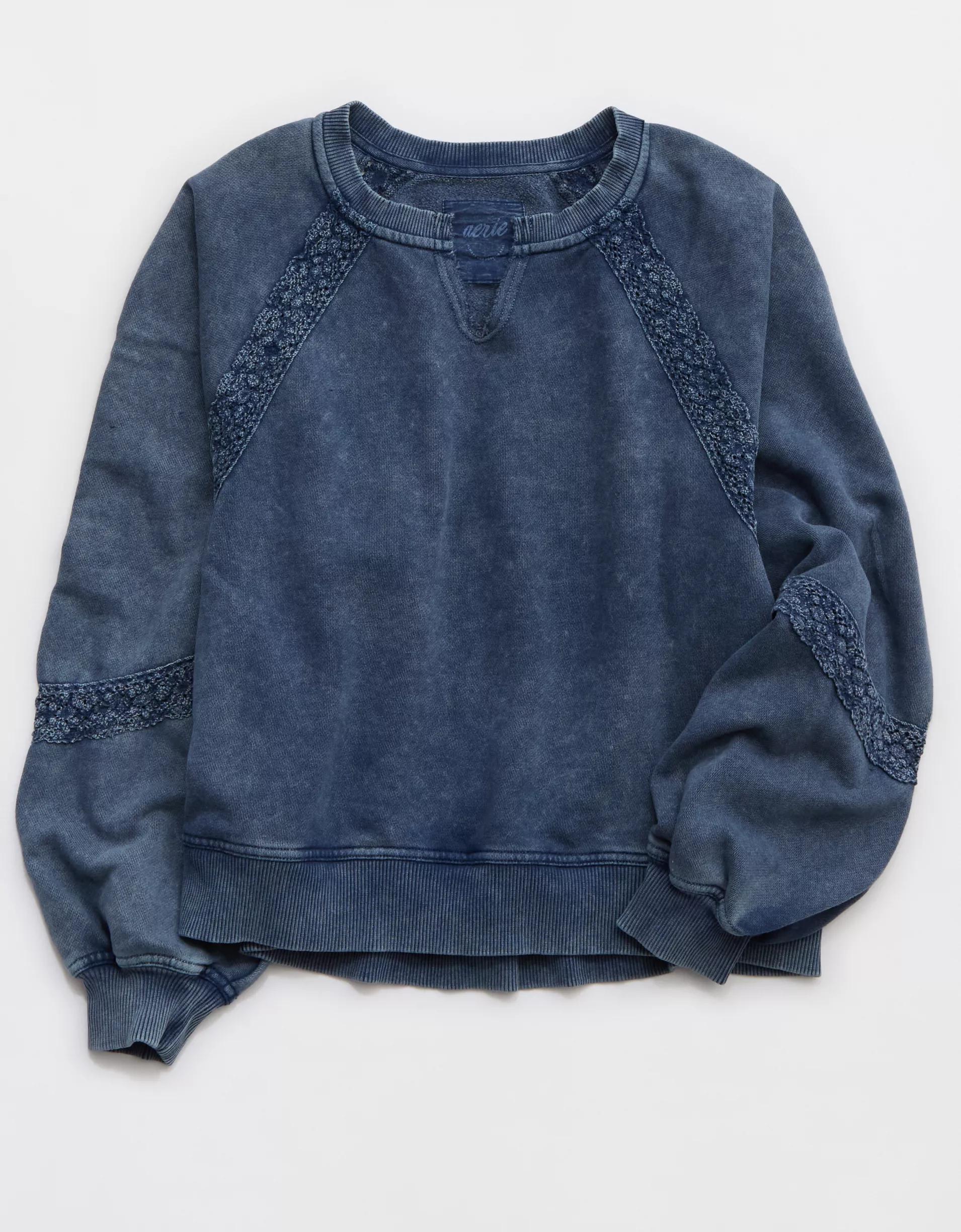 Aerie Hey Crochet Sweatshirt Product Image