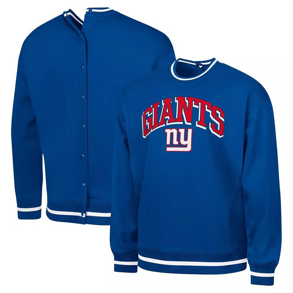 Men's G-III Sports by Carl Banks Royal New York Giants Adaptive Blocker Fleece Pullover Sweatshirt, Size: Medium, Blue Product Image