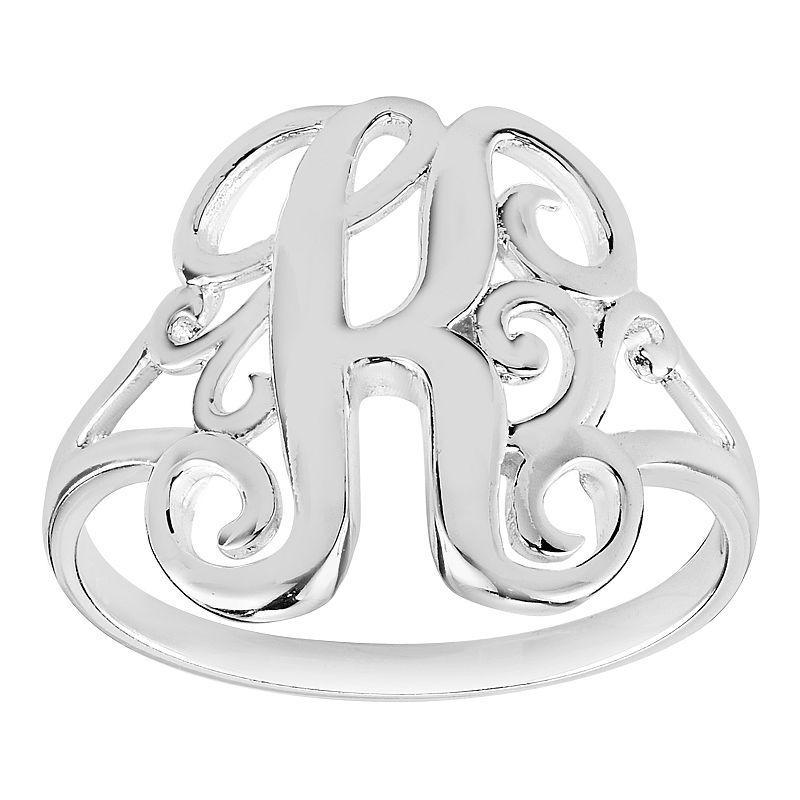PRIMROSE Sterling Silver Monogram Initial Ring, Women's, Size: 7 Product Image