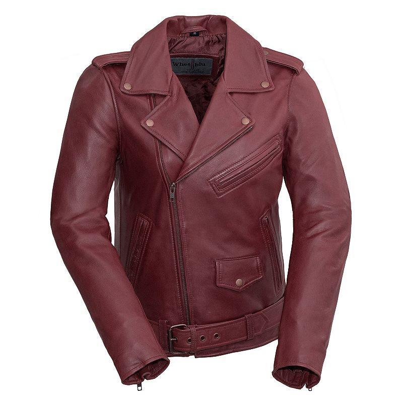 Women's Whet Blu Rebel Leather Motorcyle Jacket, Size: 4XL, Oil Brown Product Image