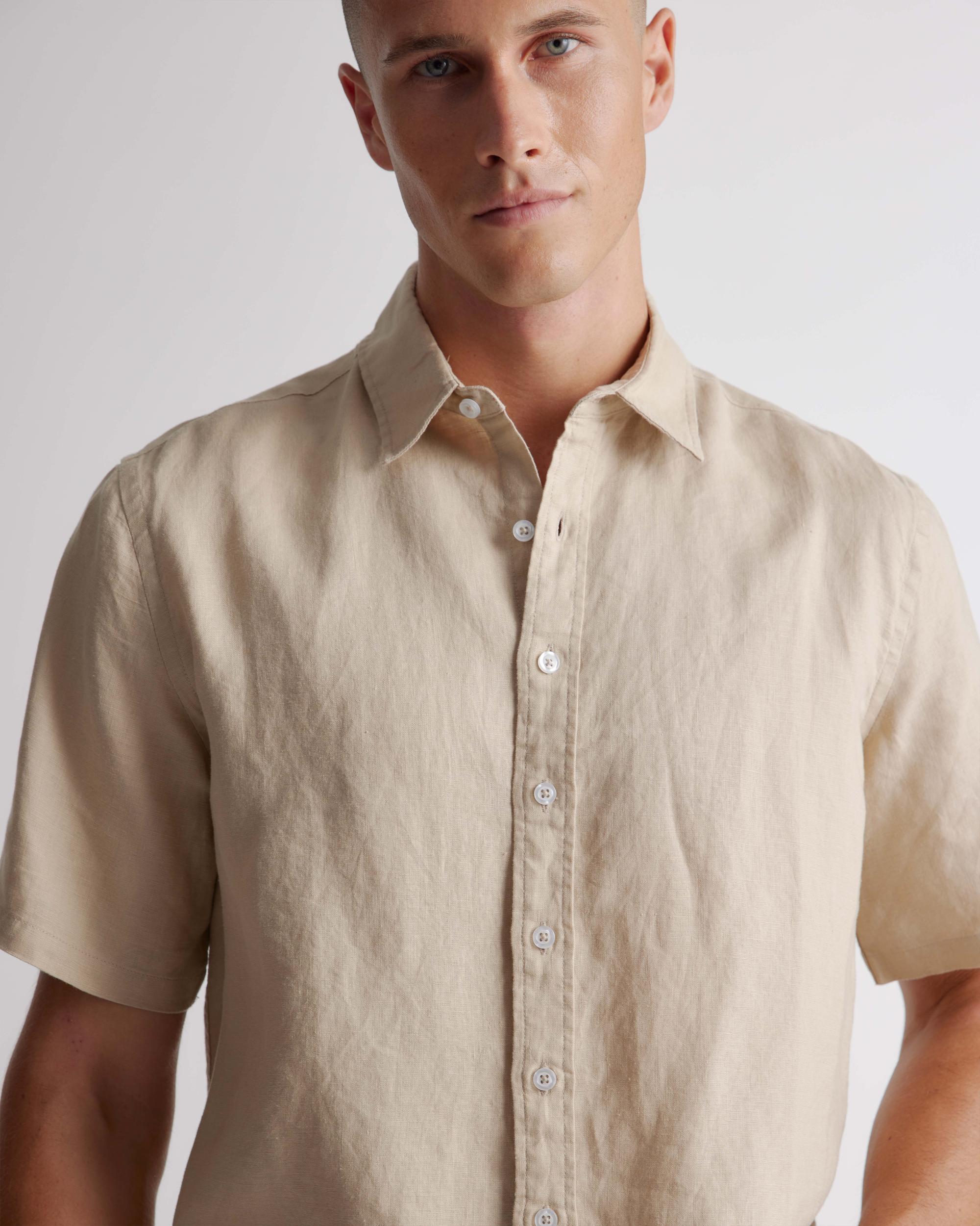 Quince | Men's 100% European Linen Relaxed Short Sleeve Shirt Product Image