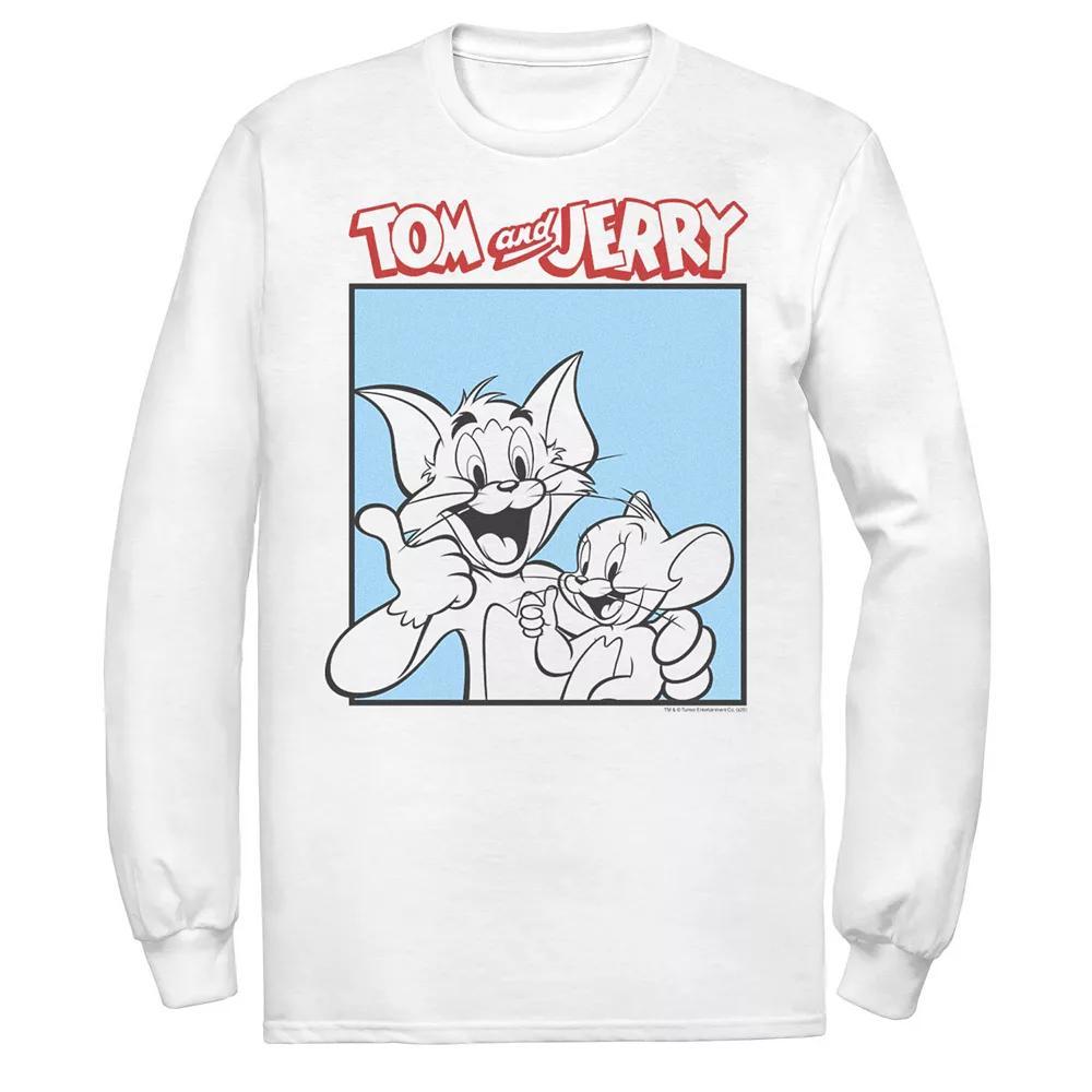 Men's Tom And Jerry Thumbs Up Poster Tee, Size: Large, White Product Image