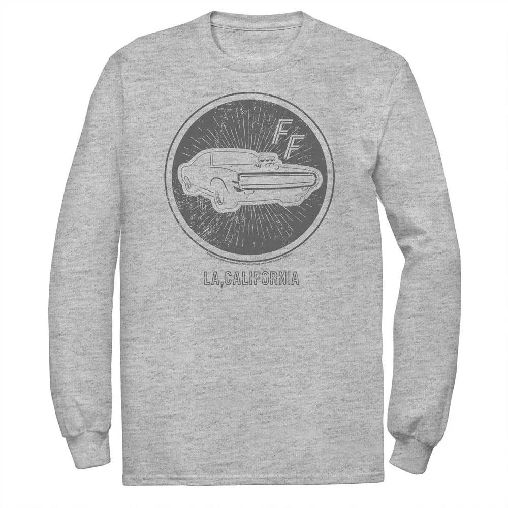 Big & Tall Fast And Furious Sports Car Badge Long Sleeve Tee, Men's, Size: 3XL Tall, Athletic Grey Product Image