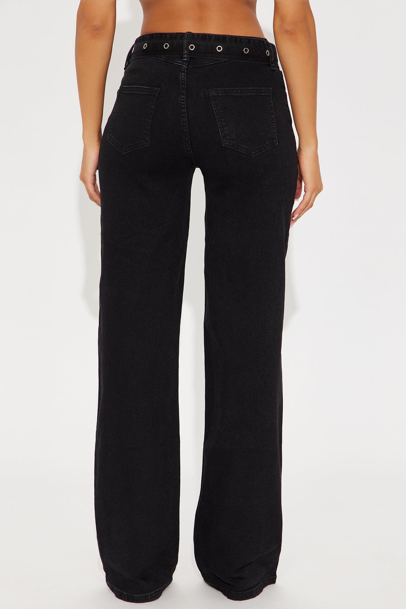 She's Got You Embellished Wide Leg Denim Jeans - Black Female Product Image