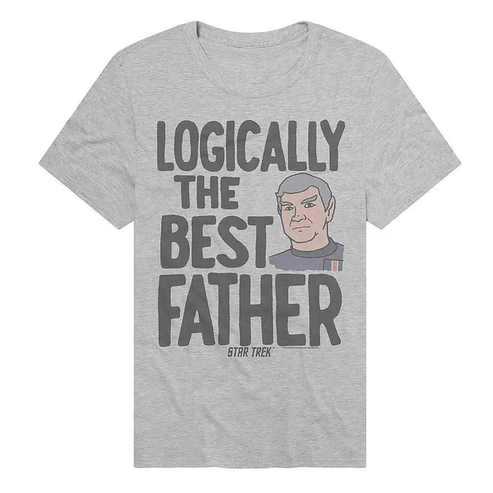 Men's Star Trek Logically The Best Father Graphic Tee, Size: XL, Athletic Grey Product Image
