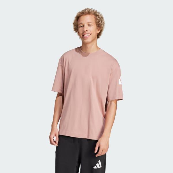 adidas Essentials Loose Fit 3 Bar Logo Tee White M Mens Product Image