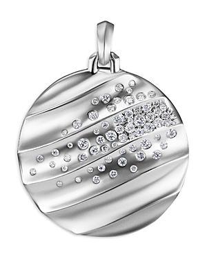 David Yurman Sterling Silver Cable Edge Pave Diamond Pendant Product Image