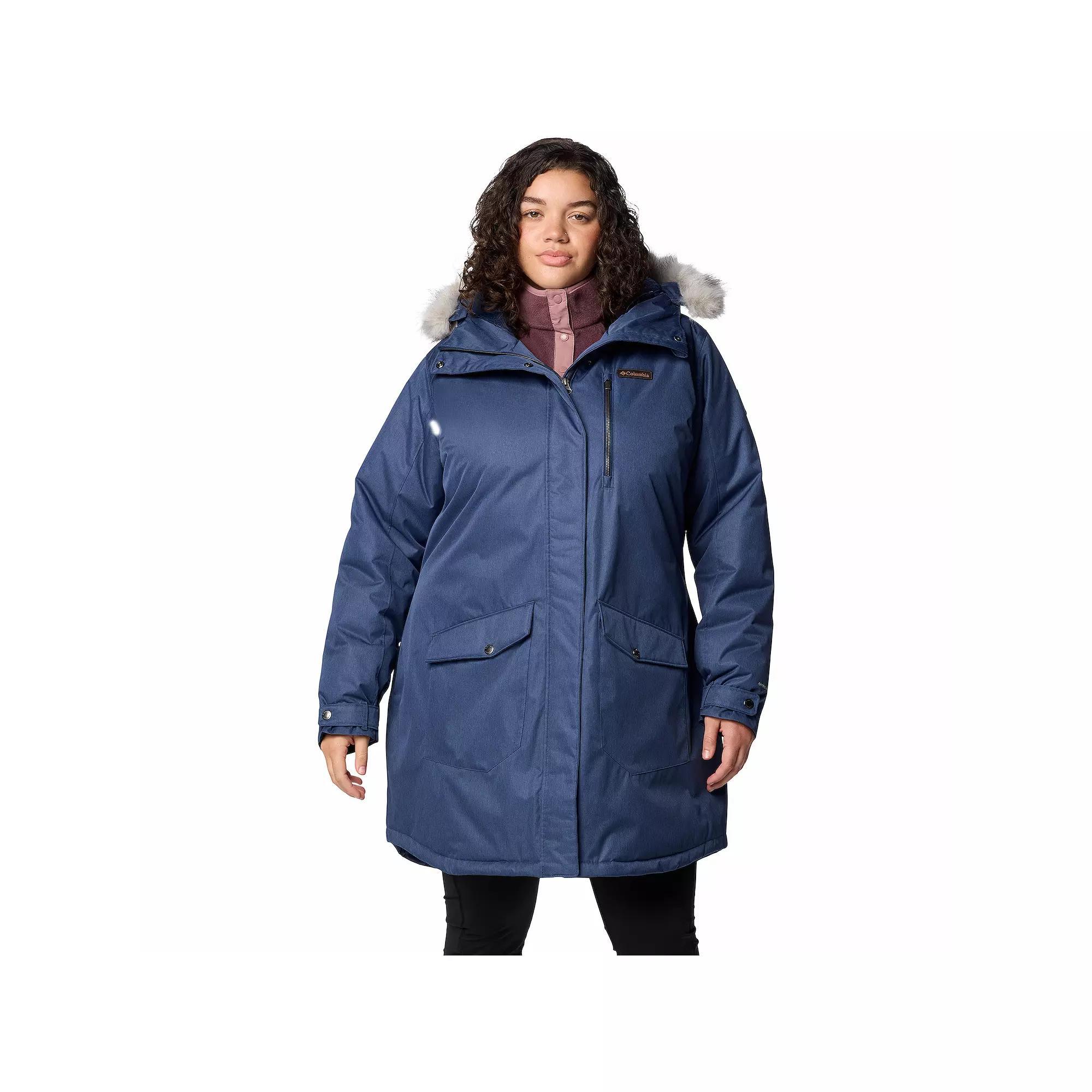 Plus Size Columbia Suttle Mountain Faux Fur Insulated Jacket, Women's, Size: 2XL, Old Stone Green Product Image