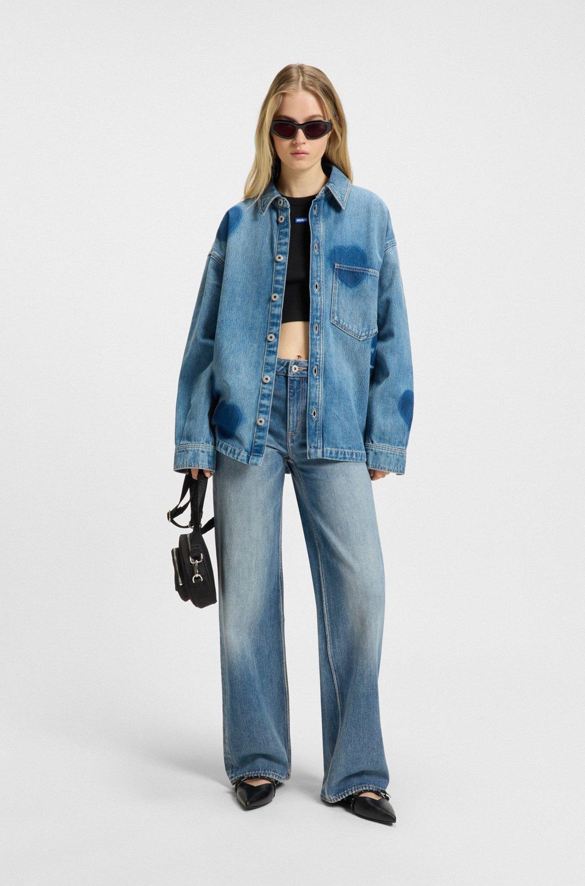 Baggy-fit jeans in blue rigid denim Product Image