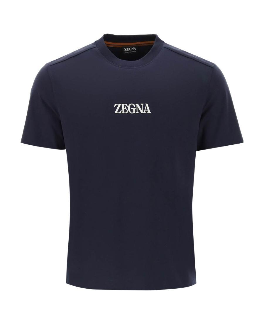 ZEGNA Logo Short-sleeved T-shirt In Black Product Image