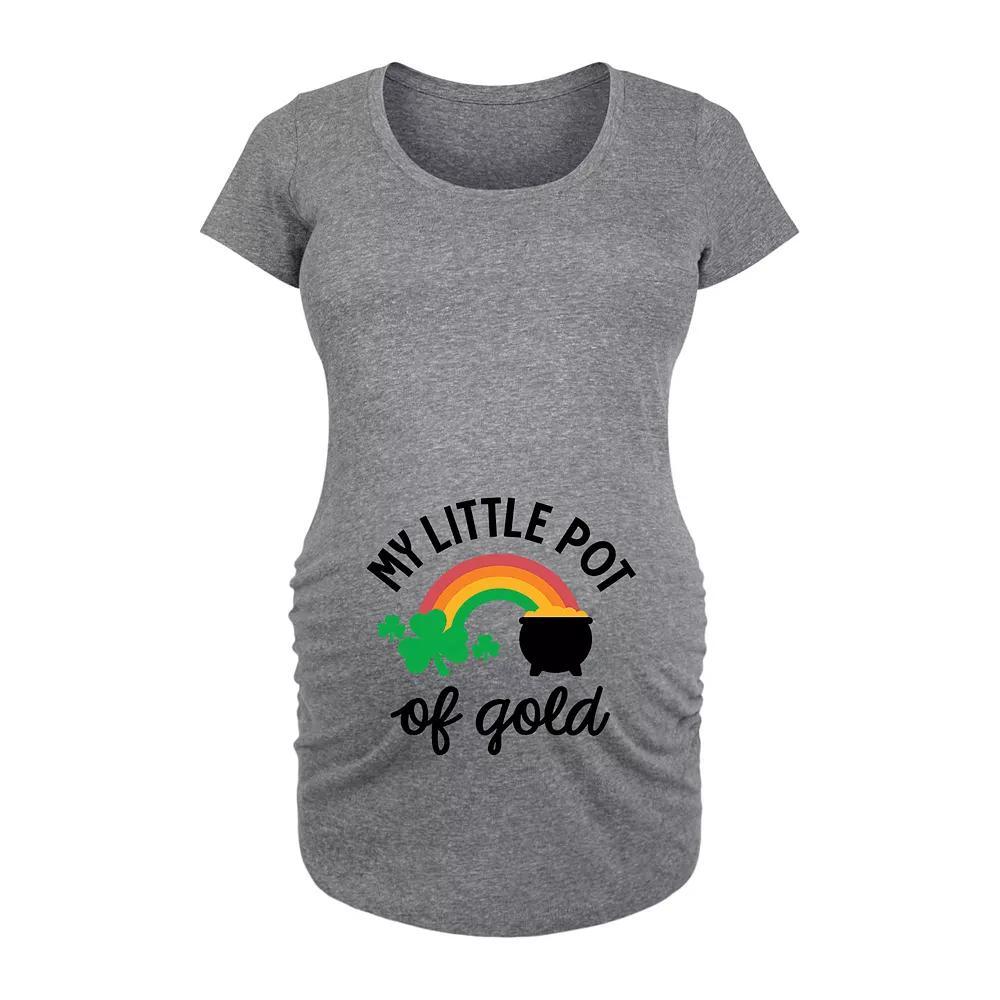 Maternity My Little Pot Of Gold Graphic Tee, Womens Grey Gray Product Image