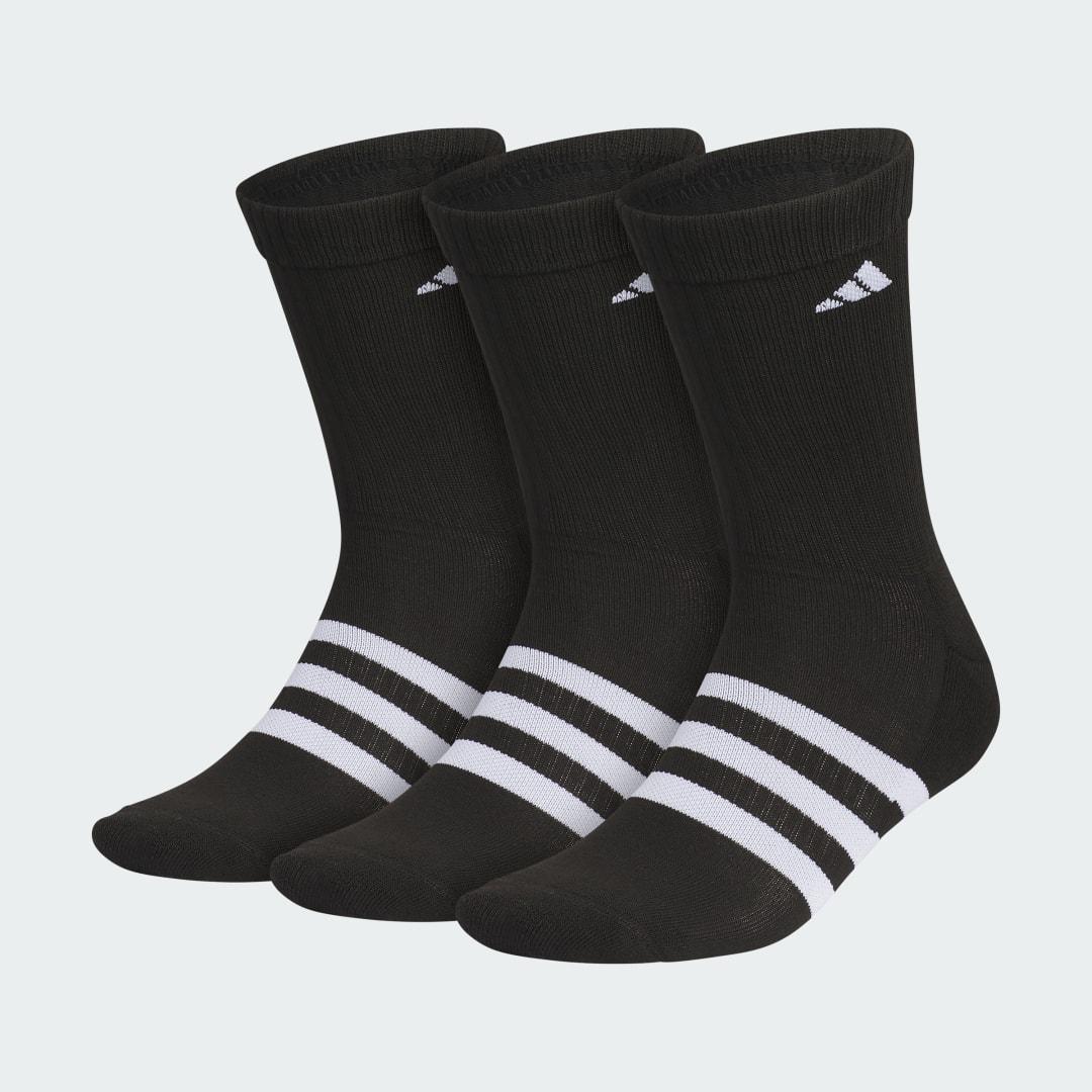 Unisex adidas Adaptive 3-Pack Monochrome Crew Socks, Women's, Size: 6-9, Black Product Image
