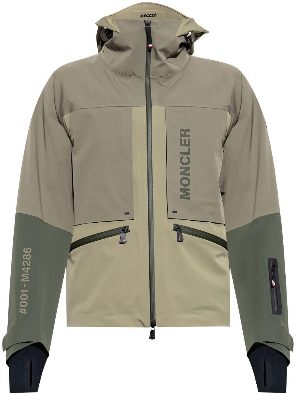 MONCLER Grenoble Logo Printed Hooded Jacket In Green Product Image