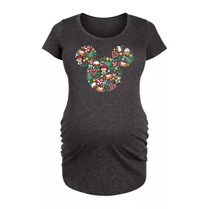 Maternity Santa Baby Repeated Graphic Tee, Women's, Size: Small-Mat, Black Product Image