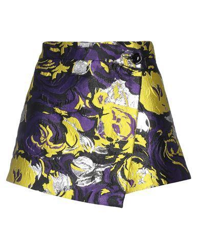 MSGM Woman Shorts & Bermuda Shorts Yellow Size 4 Polyester, Polyamide, Metallic Fiber Product Image