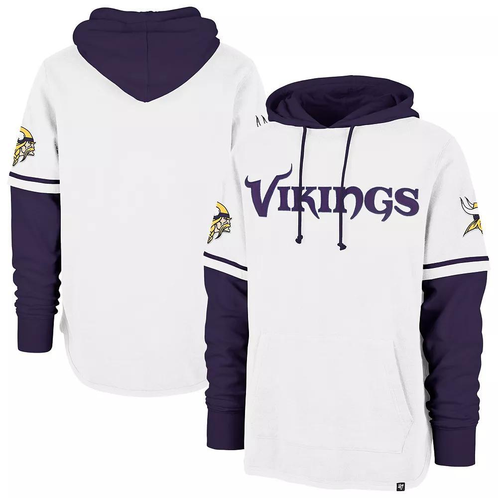 Men's '47 White Minnesota Vikings Trifecta Shortstop Pullover Hoodie, Size: 3XL Product Image