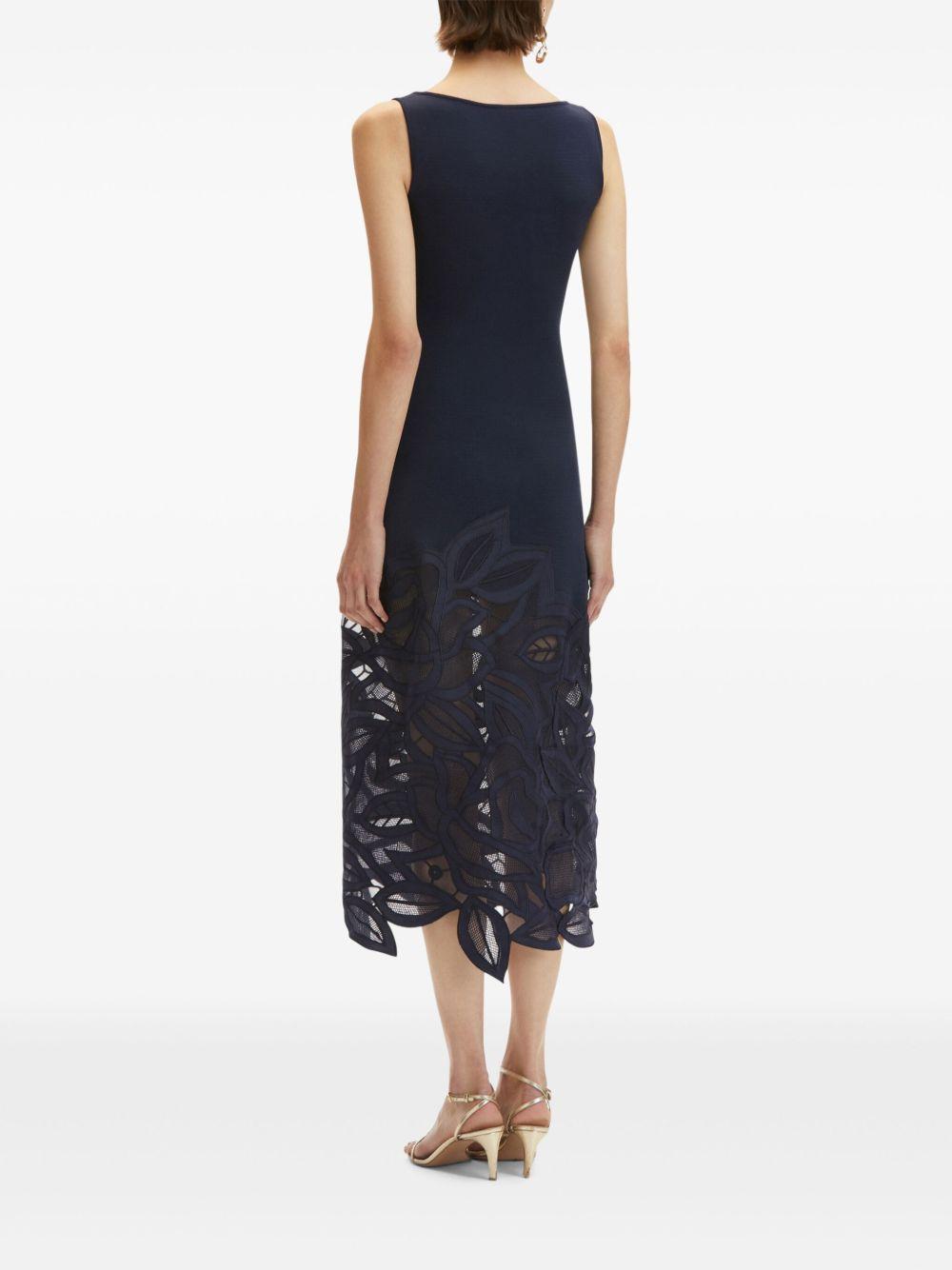 rose-appliqué knitted midi dress Product Image