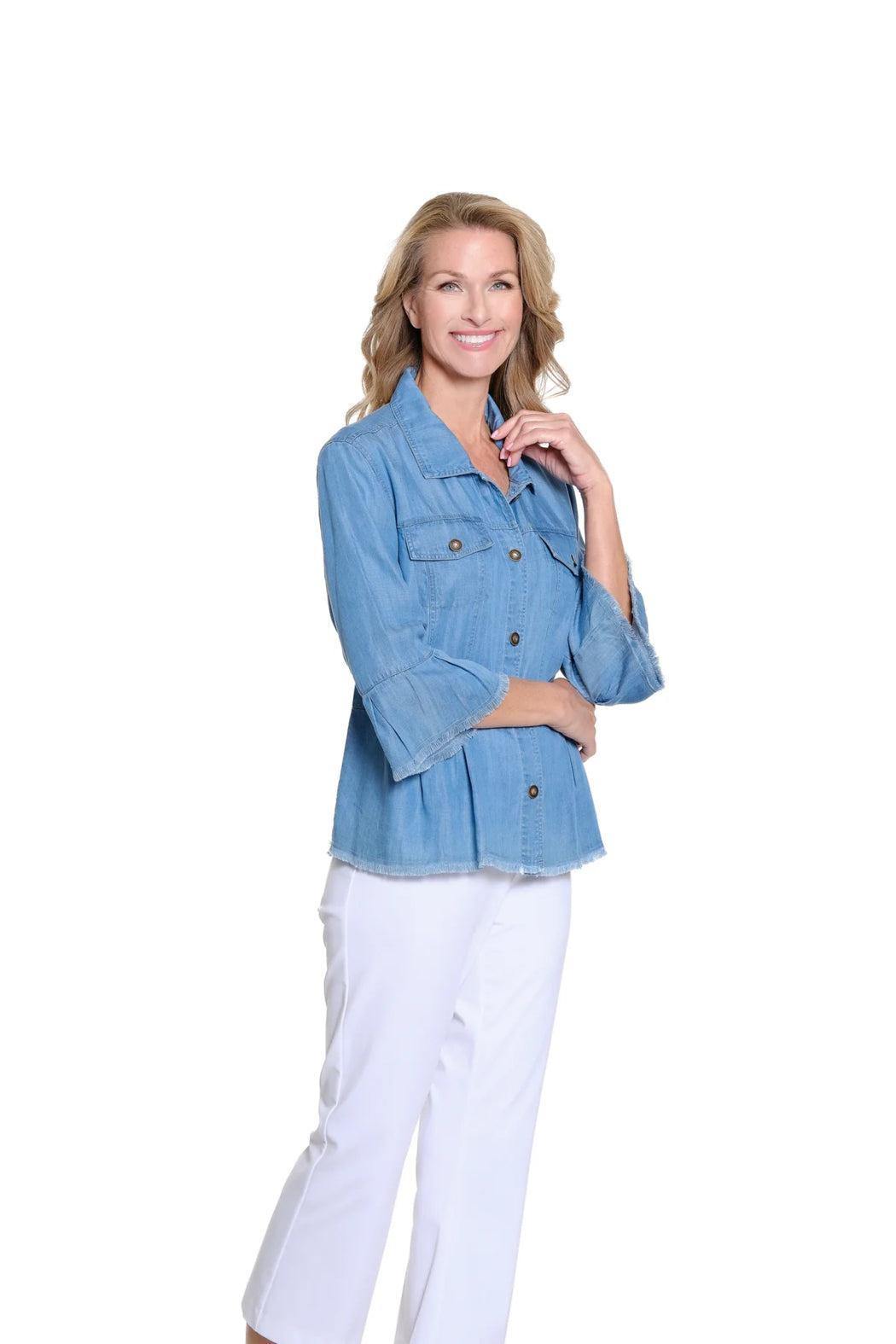 Peplum Jacket with Flounce Sleeves Product Image
