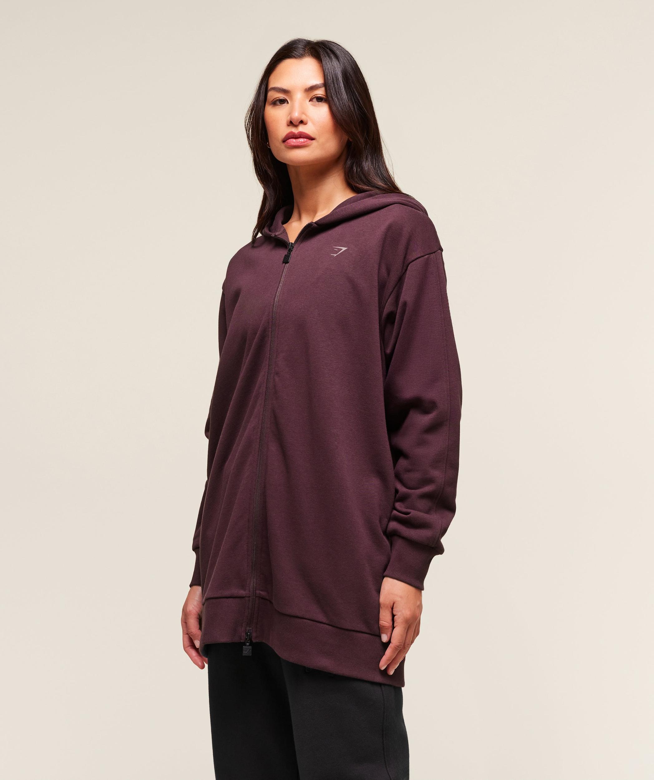 Covered Longline Zip Up Hoodie Product Image