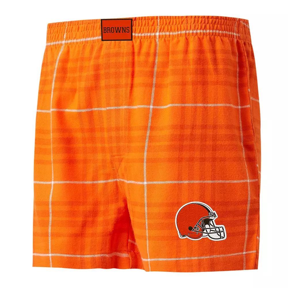 Men's Concepts Sport Orange/White Cleveland Browns Concord Flannel Boxers, Size: 2XL Product Image