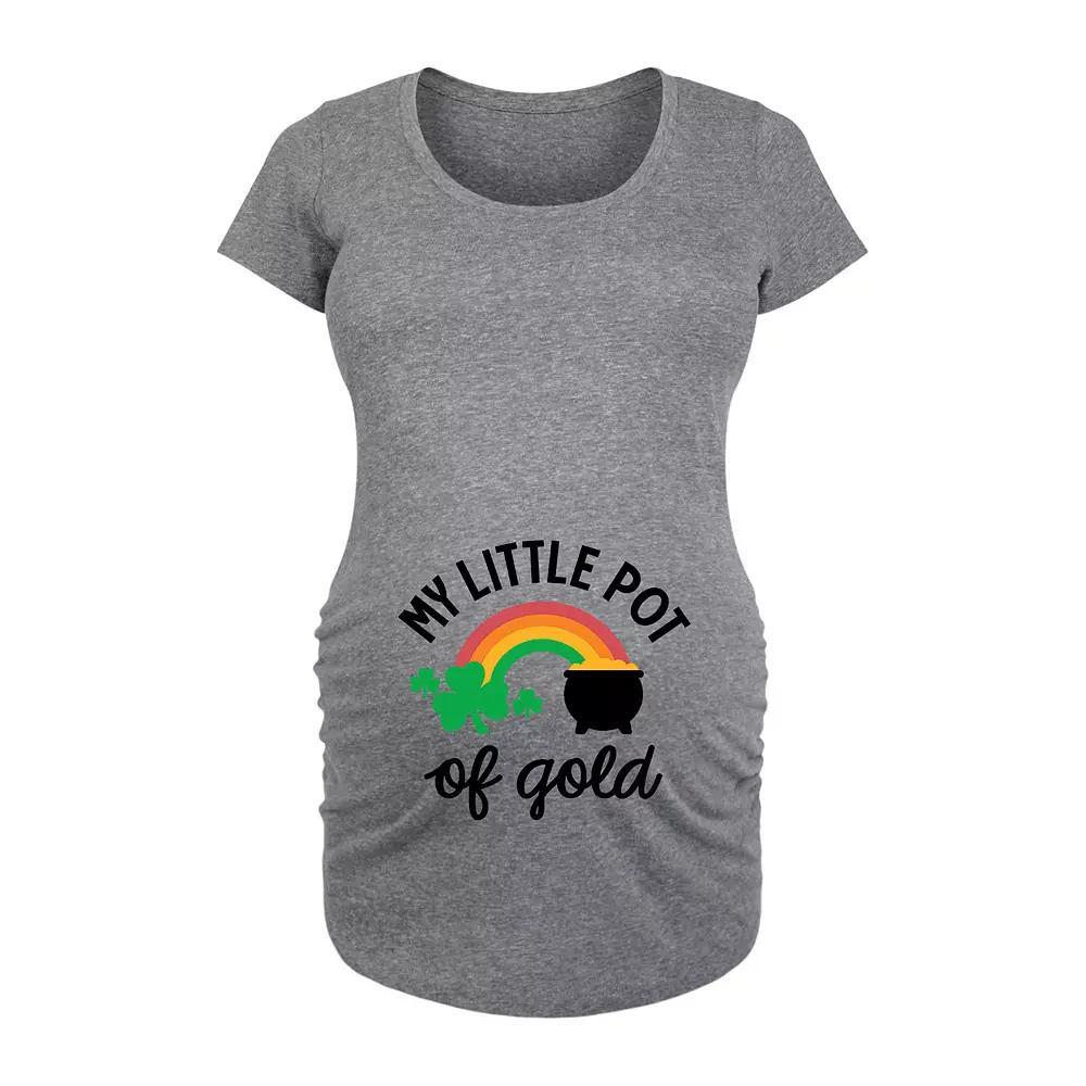 Maternity My Little Pot Of Gold Graphic Tee, Womens Grey Gray Product Image