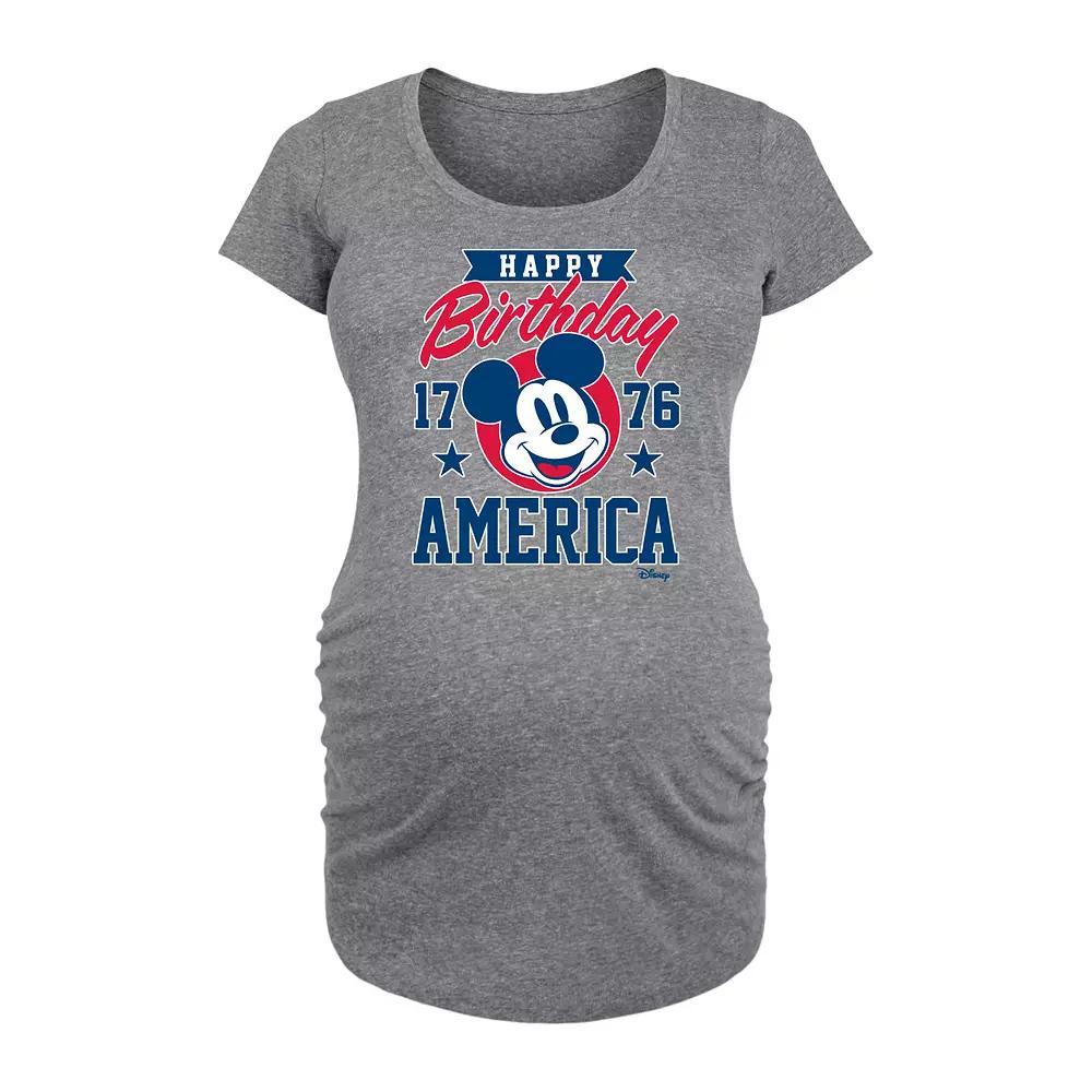 Disneys Daisy Duck Maternity American Darling Graphic Tee, Womens Grey Gray Product Image