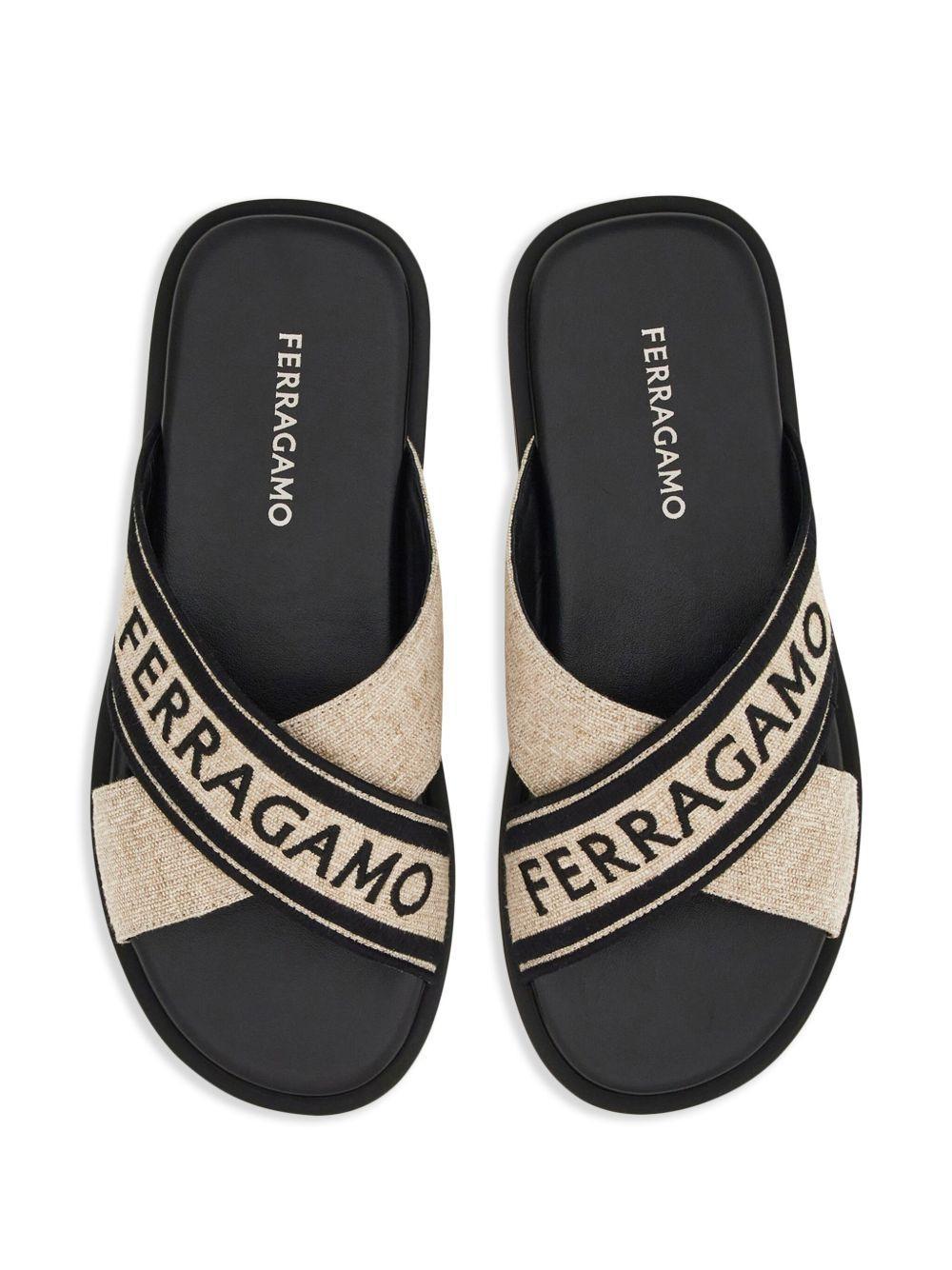 crossover-strap cotton sandals Product Image