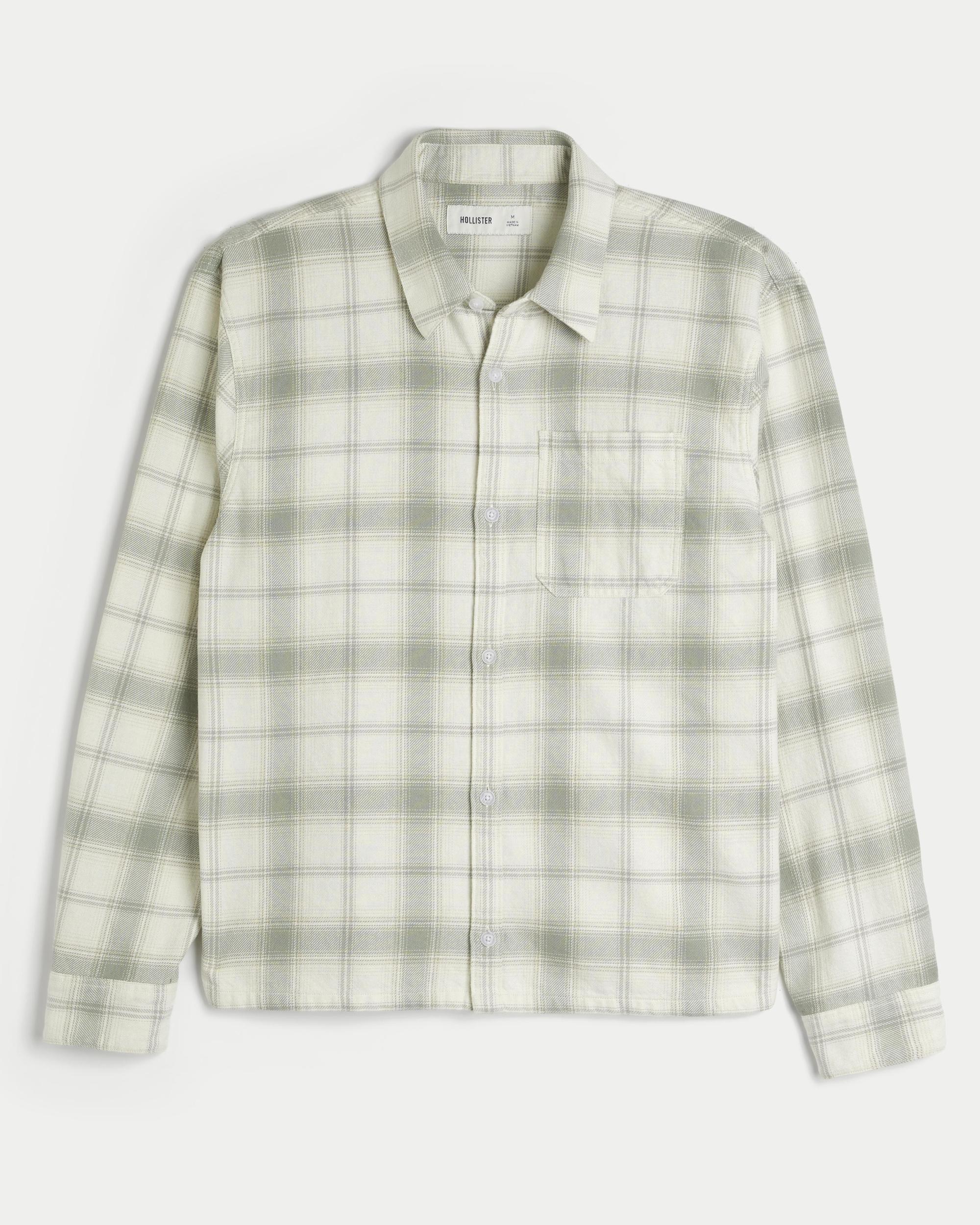 Boxy Washed Flannel Shirt Product Image