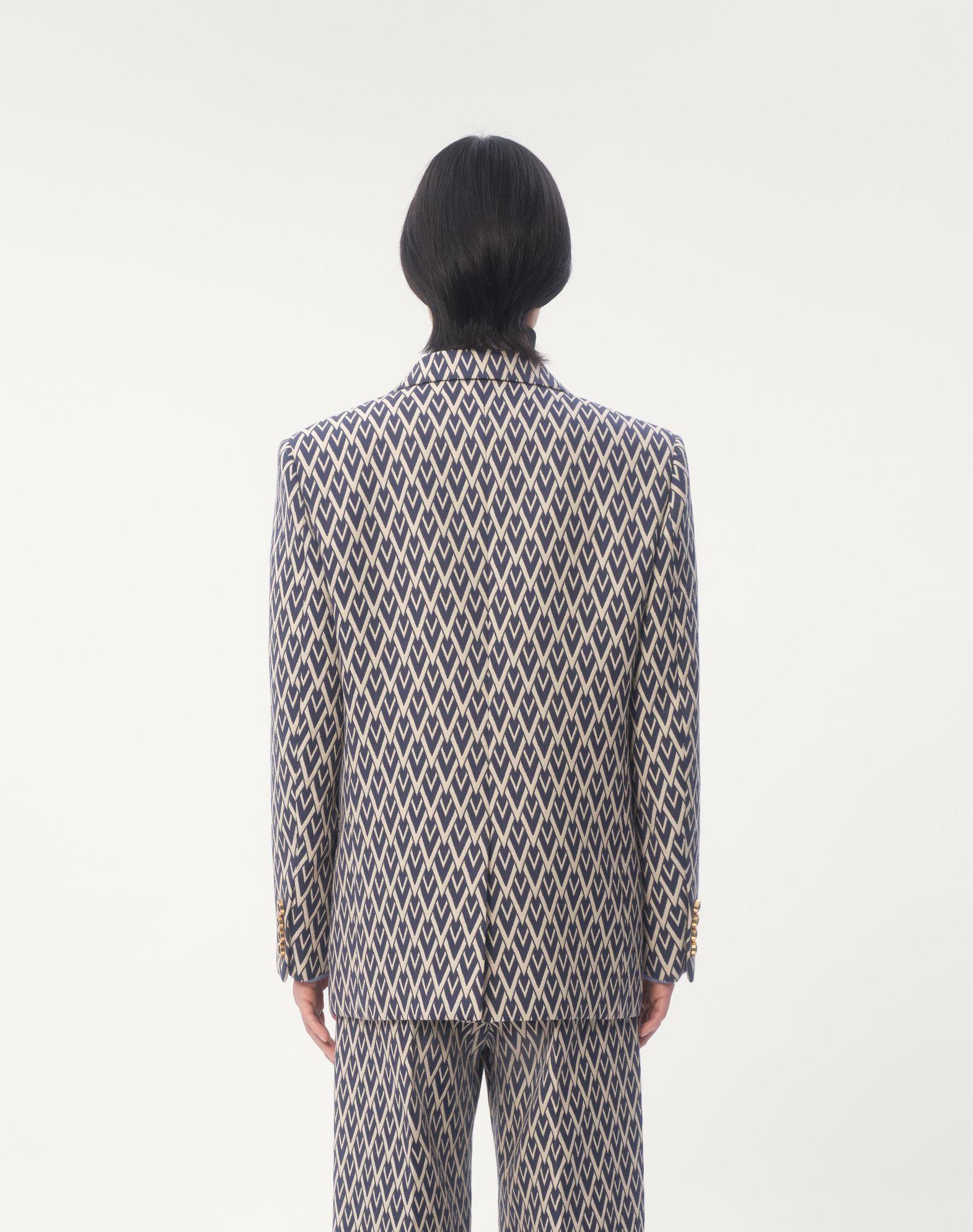 Double-Breasted Wool Jacket With Jacquard Toute La V Pattern Product Image
