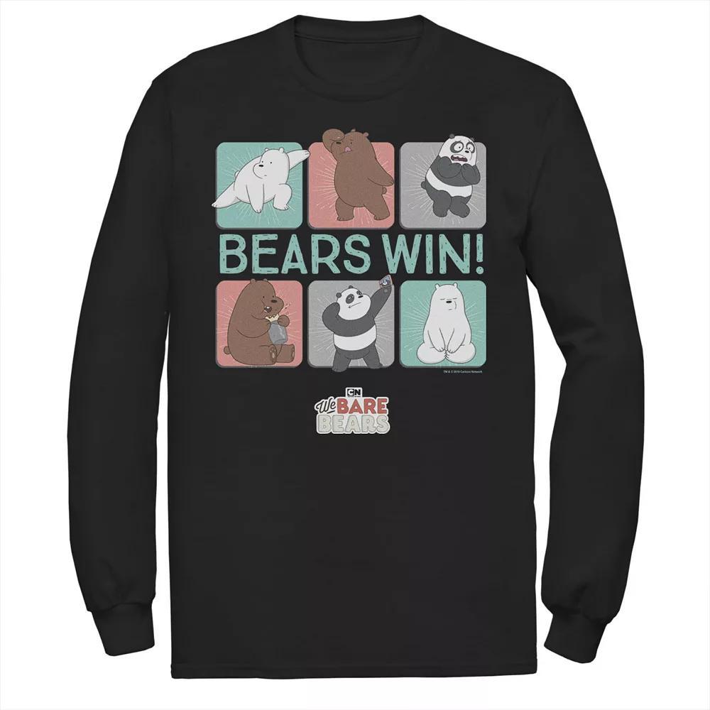 Men's We Bare Bears Bears Win Character Panels Tee, Size: Small, Black Product Image
