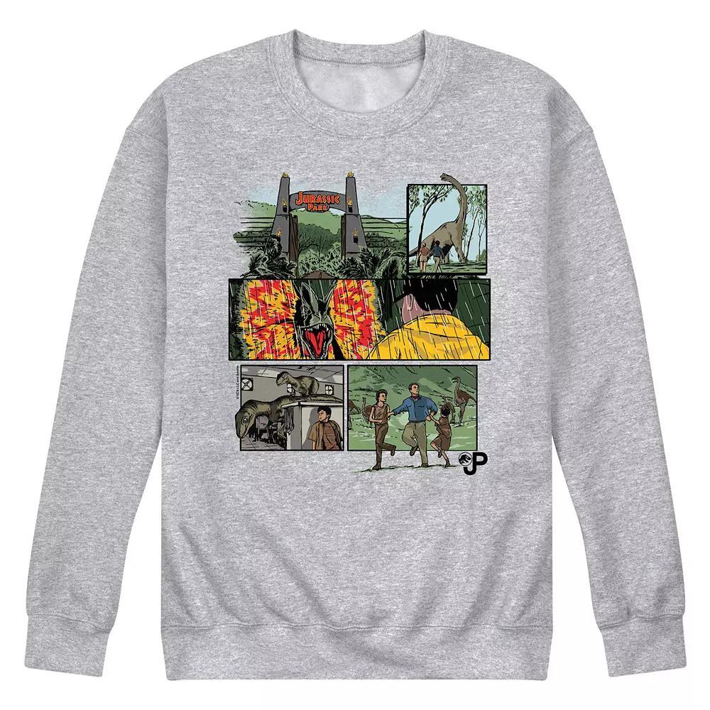 Mens Jurassic World Comic Long Sleeve Athletic Grey Product Image